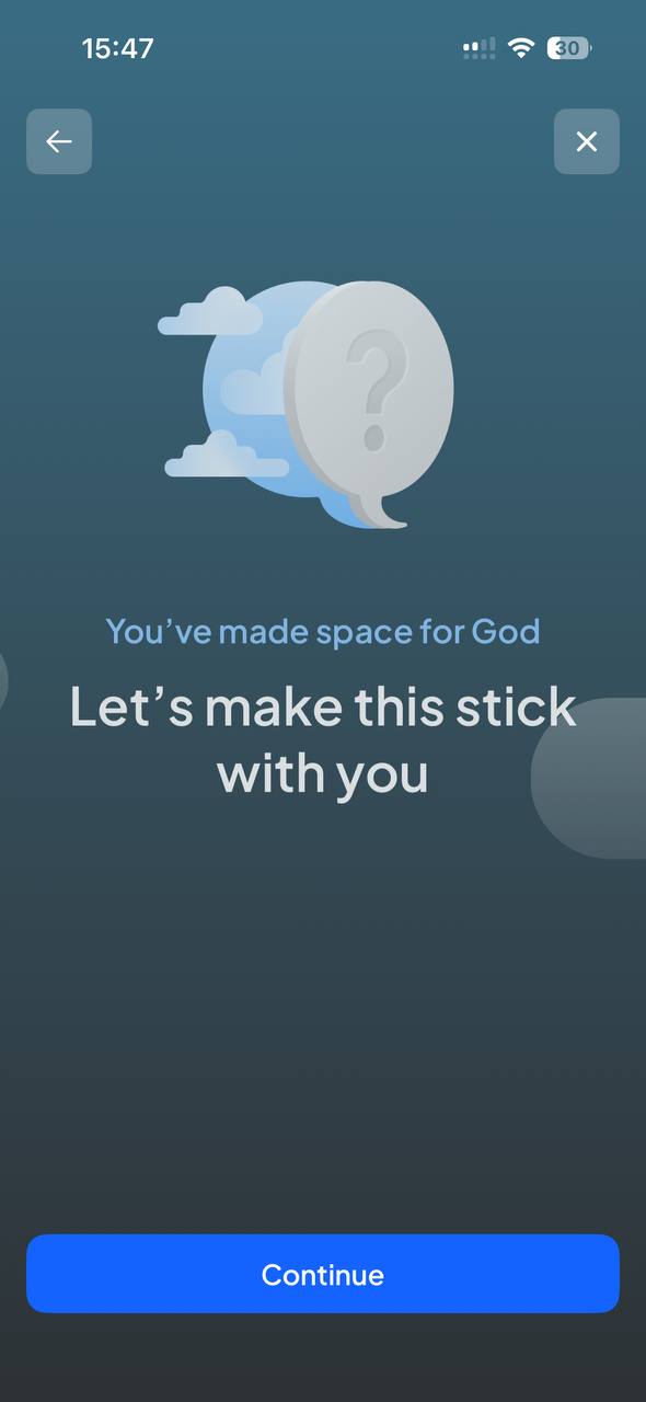 Screen inviting the user to make the lesson stick