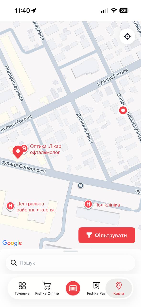 Partner map with filters and search