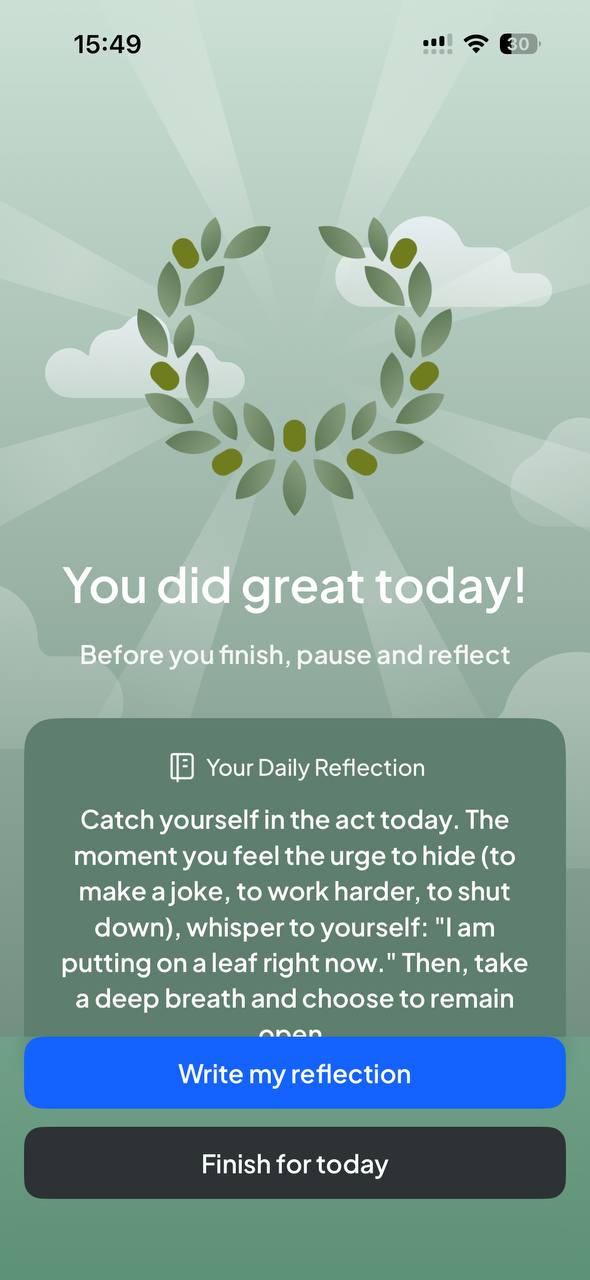 DUOMO app — prayer requests and daily reflection screens